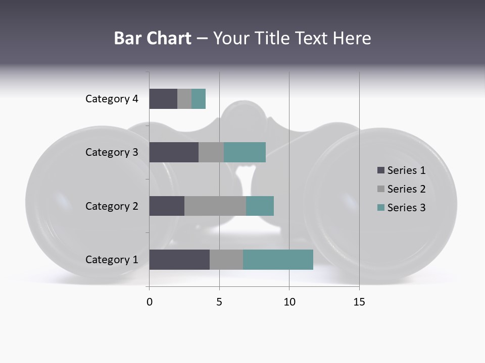 Black Binoculars On White Background. PowerPoint Template