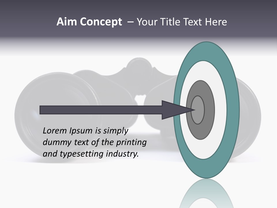 Black Binoculars On White Background. PowerPoint Template