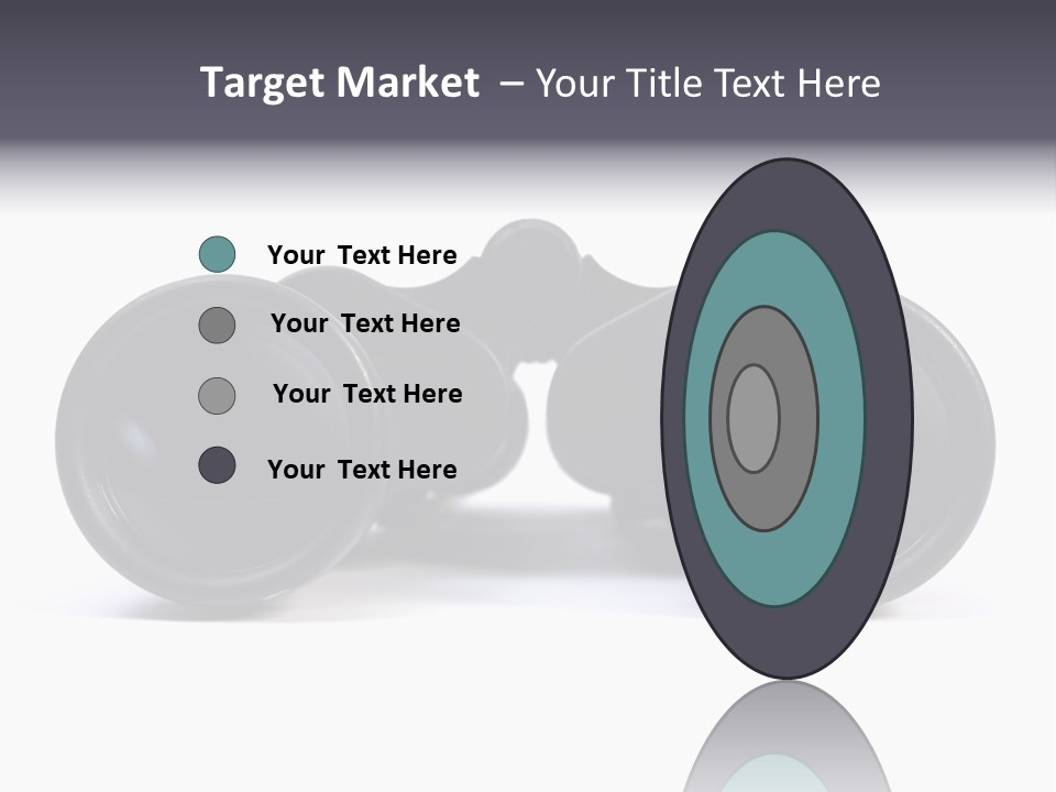 Black Binoculars On White Background. PowerPoint Template