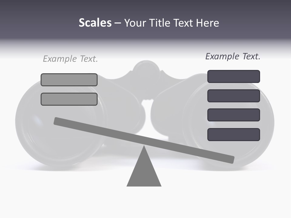 Black Binoculars On White Background. PowerPoint Template