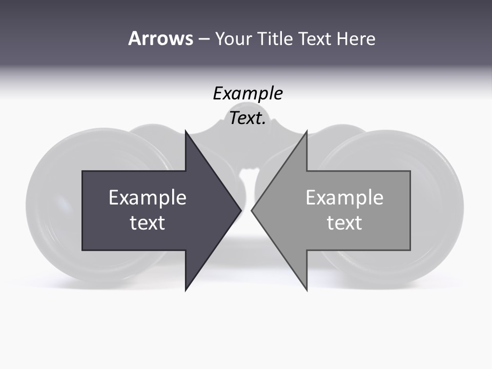 Black Binoculars On White Background. PowerPoint Template