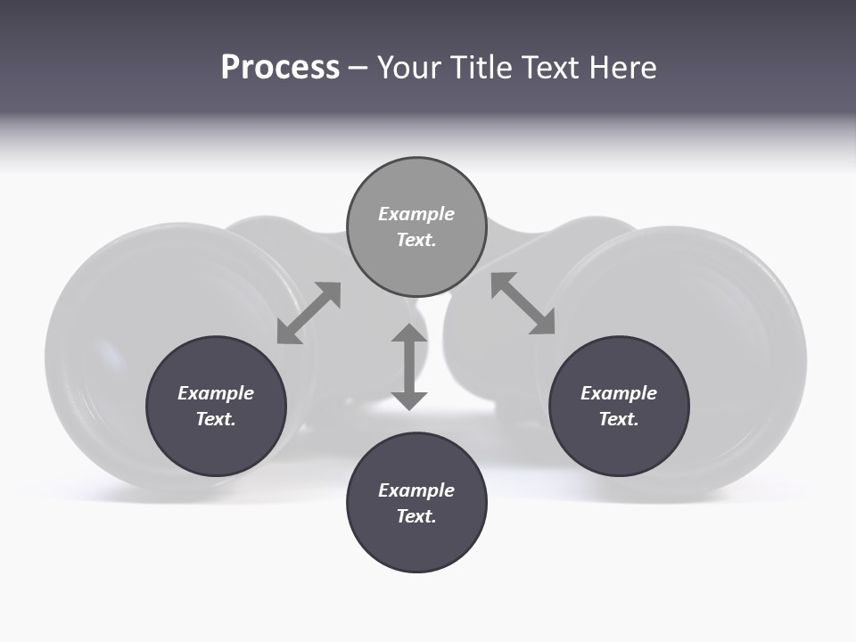 Black Binoculars On White Background. PowerPoint Template