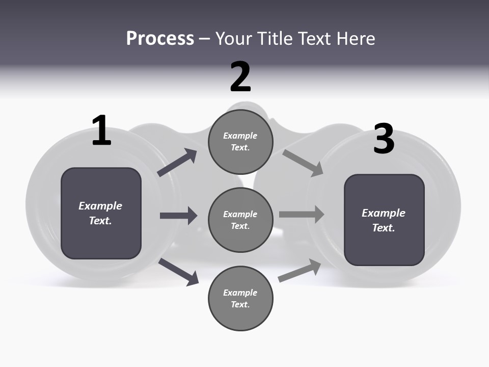 Black Binoculars On White Background. PowerPoint Template