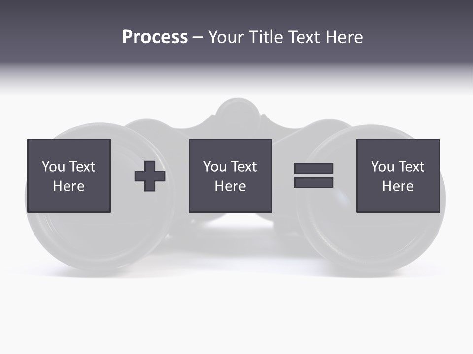 Black Binoculars On White Background. PowerPoint Template