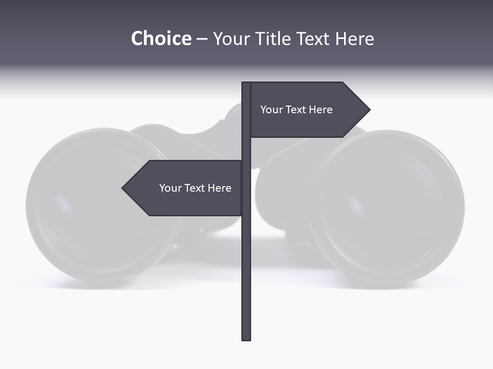 Black Binoculars On White Background. PowerPoint Template