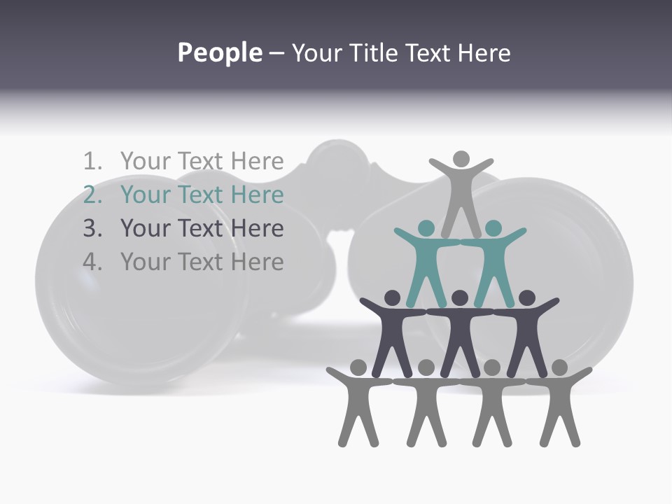 Black Binoculars On White Background. PowerPoint Template