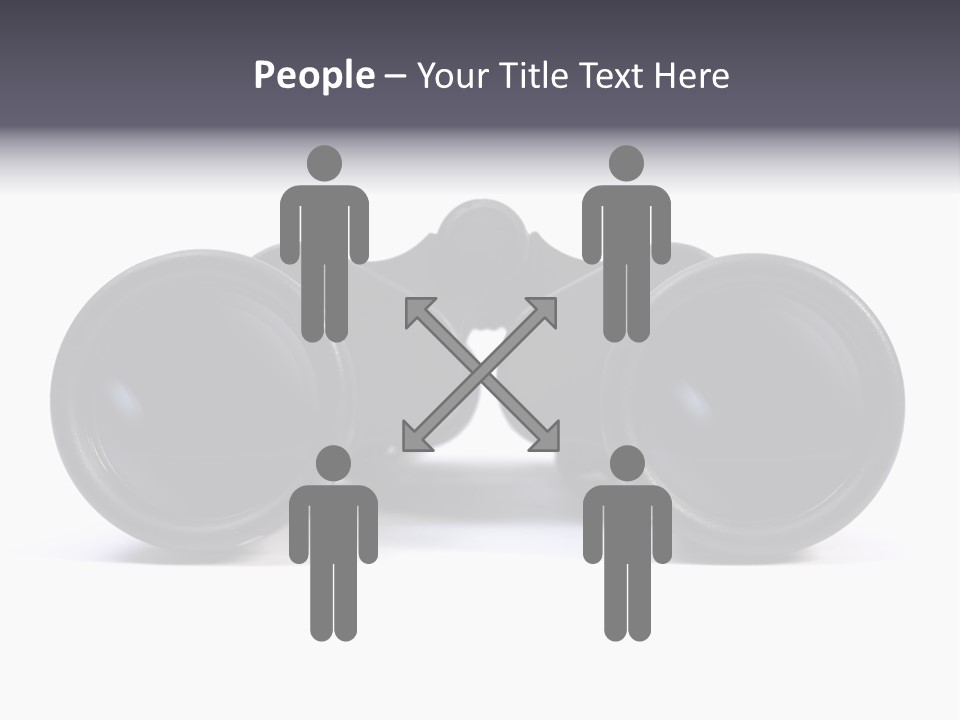 Black Binoculars On White Background. PowerPoint Template