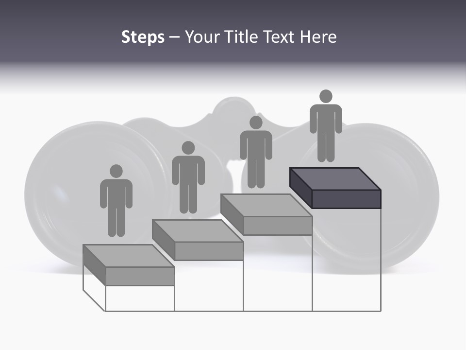 Black Binoculars On White Background. PowerPoint Template