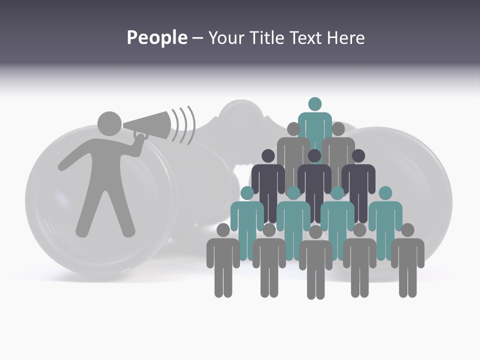 Black Binoculars On White Background. PowerPoint Template