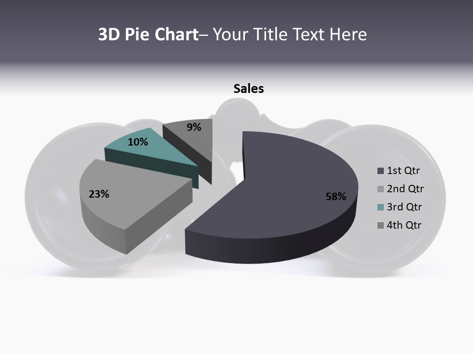 Black Binoculars On White Background. PowerPoint Template