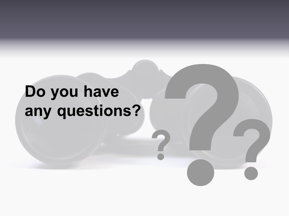 Black Binoculars On White Background. PowerPoint Template