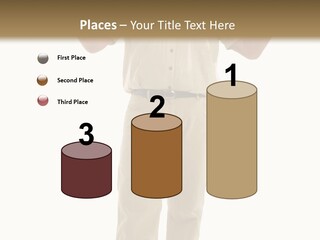 Casual Senior Man Talking To The Viewer; Isolated On White PowerPoint Template