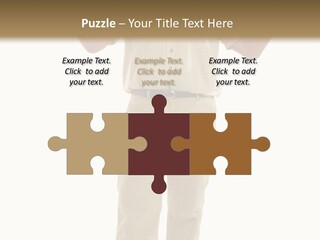 Casual Senior Man Talking To The Viewer; Isolated On White PowerPoint Template