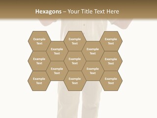 Casual Senior Man Talking To The Viewer; Isolated On White PowerPoint Template