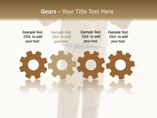 Casual Senior Man Talking To The Viewer; Isolated On White PowerPoint Template