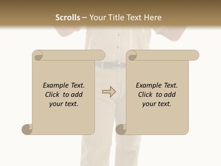 Casual Senior Man Talking To The Viewer; Isolated On White PowerPoint Template