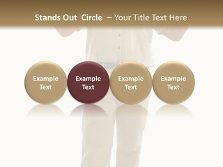 Casual Senior Man Talking To The Viewer; Isolated On White PowerPoint Template