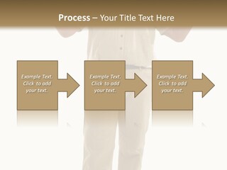 Casual Senior Man Talking To The Viewer; Isolated On White PowerPoint Template