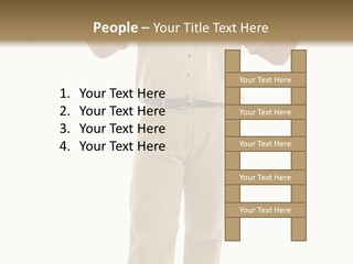 Casual Senior Man Talking To The Viewer; Isolated On White PowerPoint Template