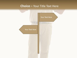 Casual Senior Man Talking To The Viewer; Isolated On White PowerPoint Template