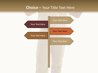 Casual Senior Man Talking To The Viewer; Isolated On White PowerPoint Template