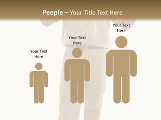 Casual Senior Man Talking To The Viewer; Isolated On White PowerPoint Template