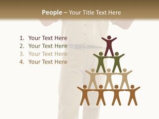 Casual Senior Man Talking To The Viewer; Isolated On White PowerPoint Template