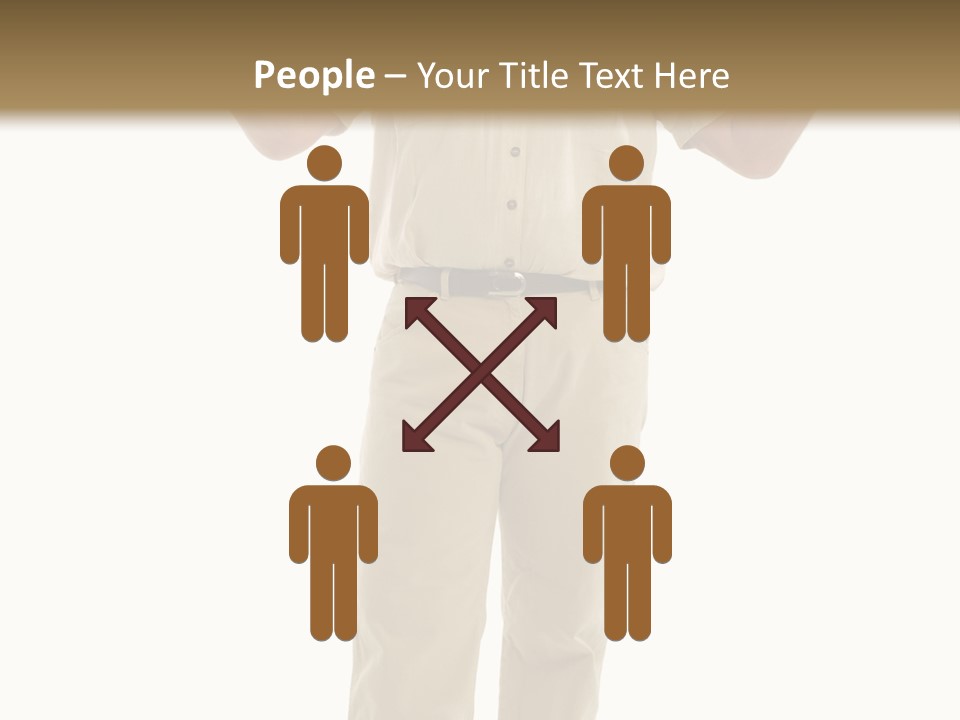 Casual Senior Man Talking To The Viewer; Isolated On White PowerPoint Template