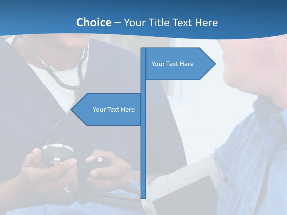 Man Having His Blood Pressure Checked By A Nurse PowerPoint Template