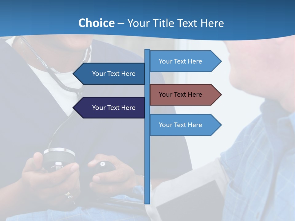 Man Having His Blood Pressure Checked By A Nurse PowerPoint Template