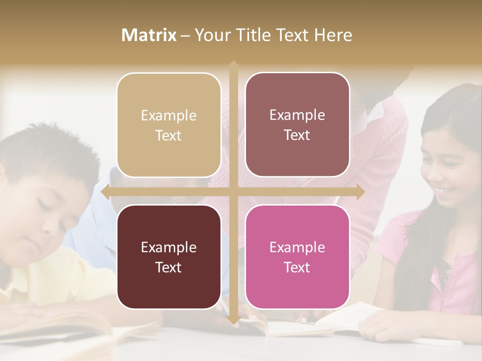 A Group Of Children Sitting At A Table With A Teacher PowerPoint Template