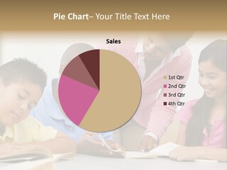 A Group Of Children Sitting At A Table With A Teacher PowerPoint Template