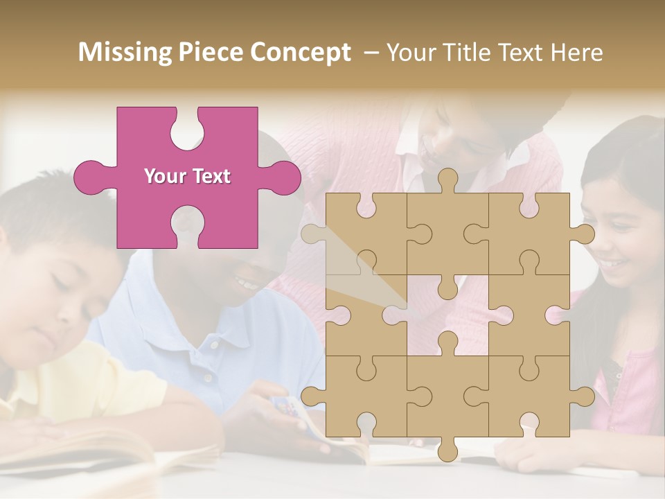 A Group Of Children Sitting At A Table With A Teacher PowerPoint Template