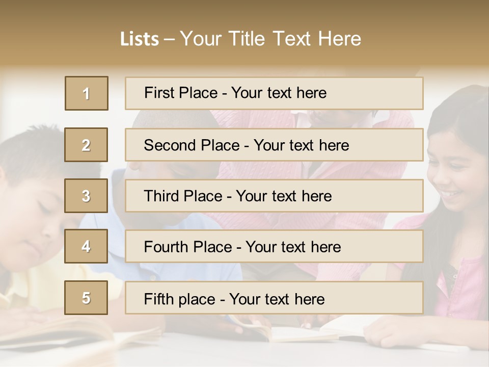 A Group Of Children Sitting At A Table With A Teacher PowerPoint Template