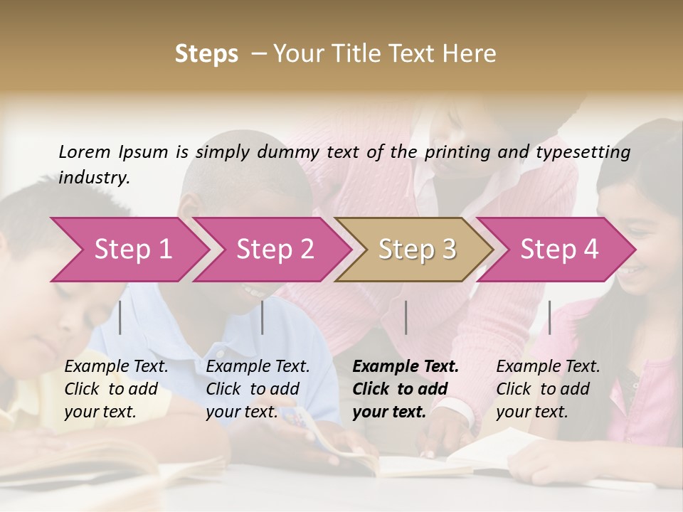 A Group Of Children Sitting At A Table With A Teacher PowerPoint Template