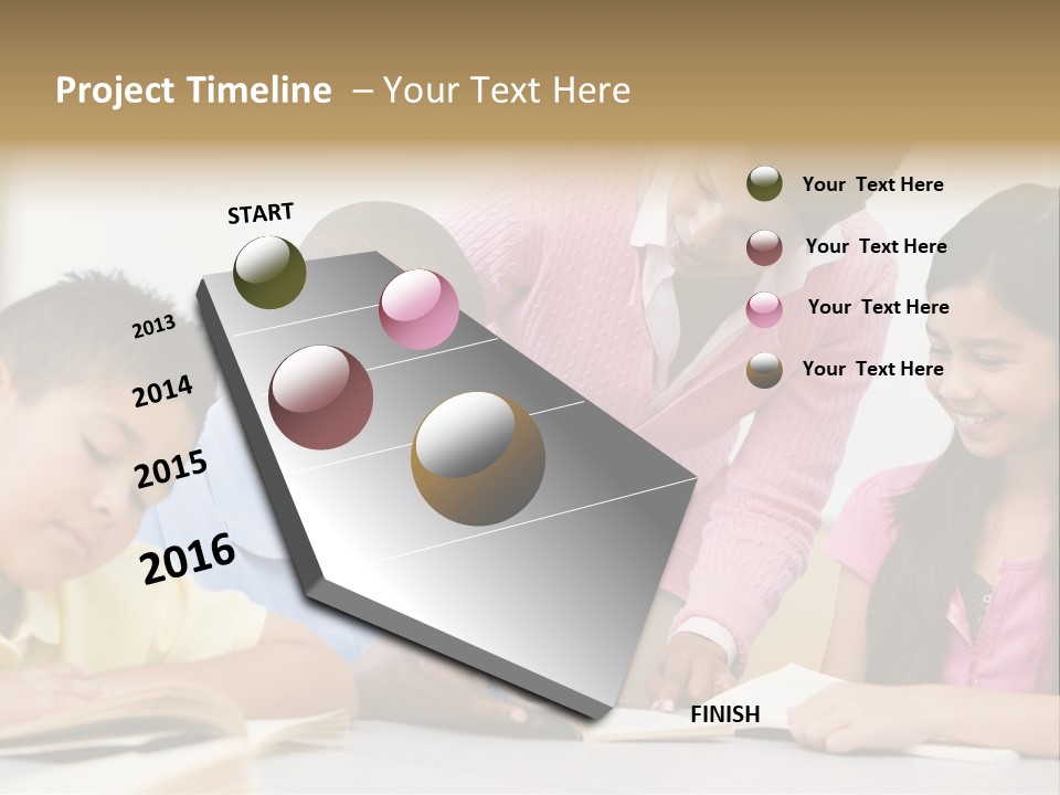 A Group Of Children Sitting At A Table With A Teacher PowerPoint Template