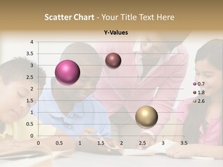 A Group Of Children Sitting At A Table With A Teacher PowerPoint Template