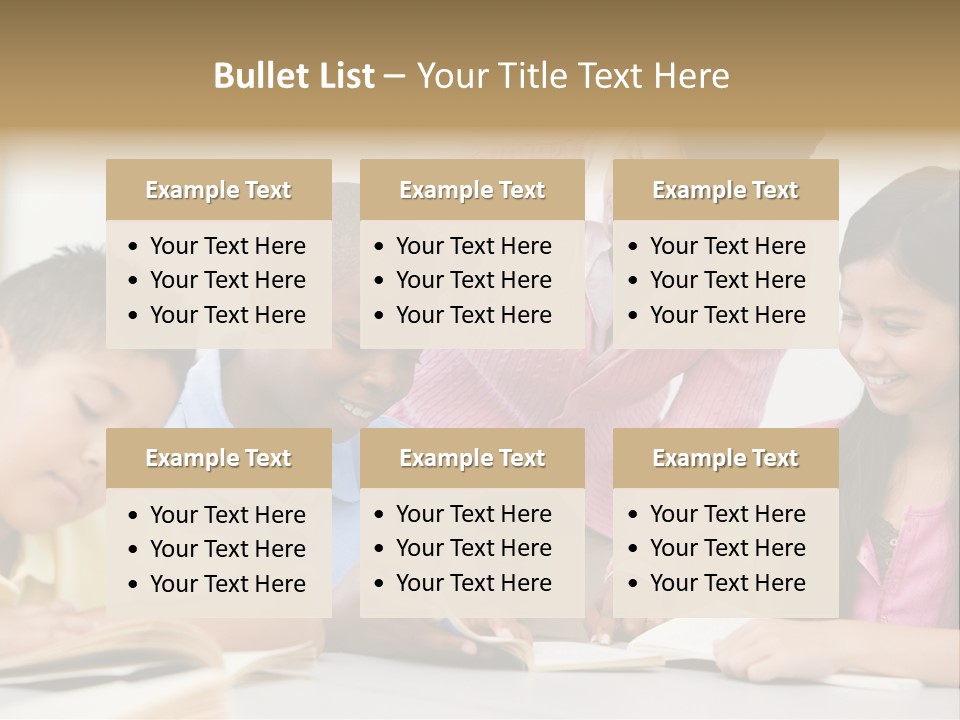 A Group Of Children Sitting At A Table With A Teacher PowerPoint Template