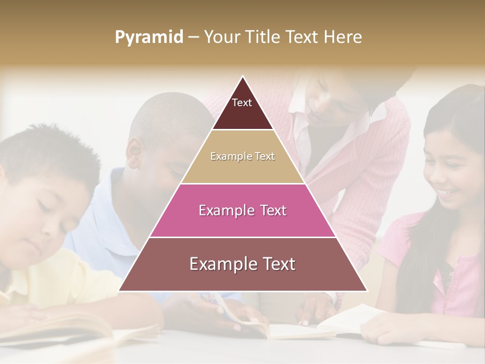A Group Of Children Sitting At A Table With A Teacher PowerPoint Template
