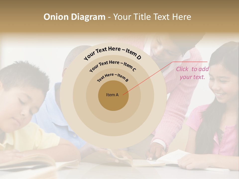 A Group Of Children Sitting At A Table With A Teacher PowerPoint Template