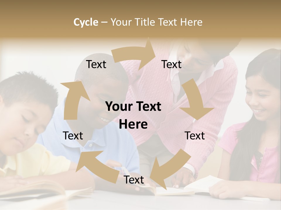 A Group Of Children Sitting At A Table With A Teacher PowerPoint Template