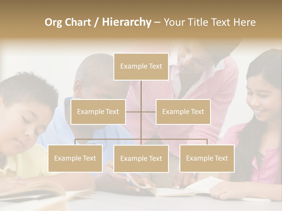 A Group Of Children Sitting At A Table With A Teacher PowerPoint Template