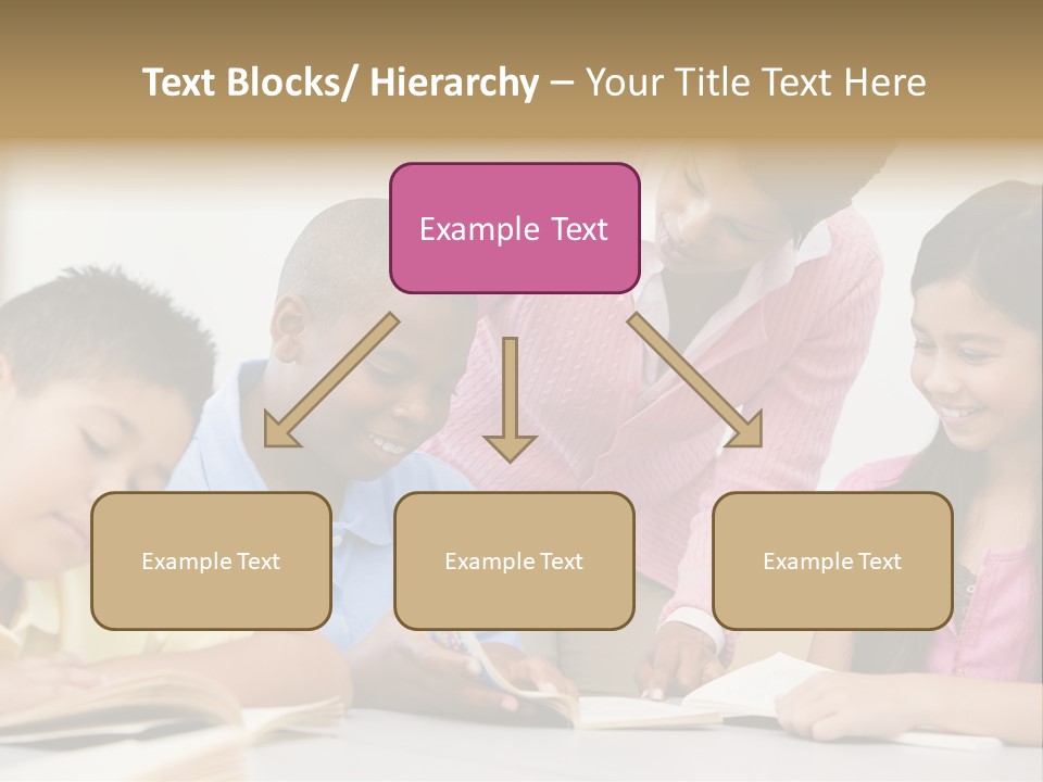 A Group Of Children Sitting At A Table With A Teacher PowerPoint Template