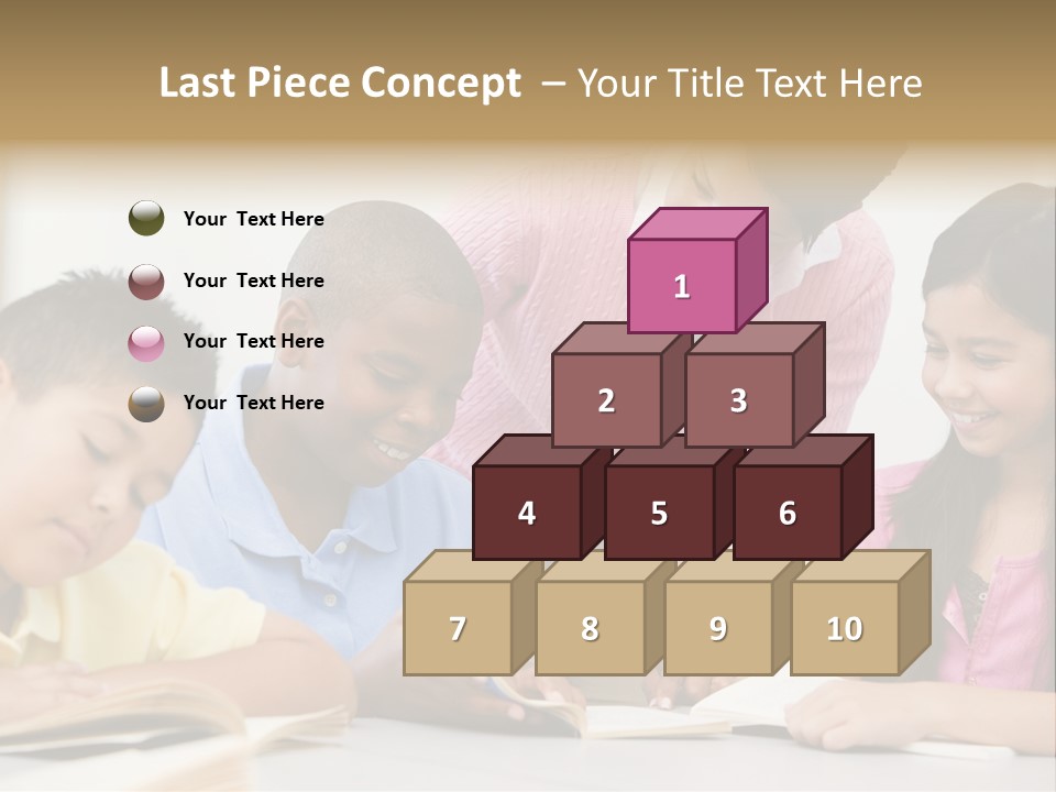 A Group Of Children Sitting At A Table With A Teacher PowerPoint Template