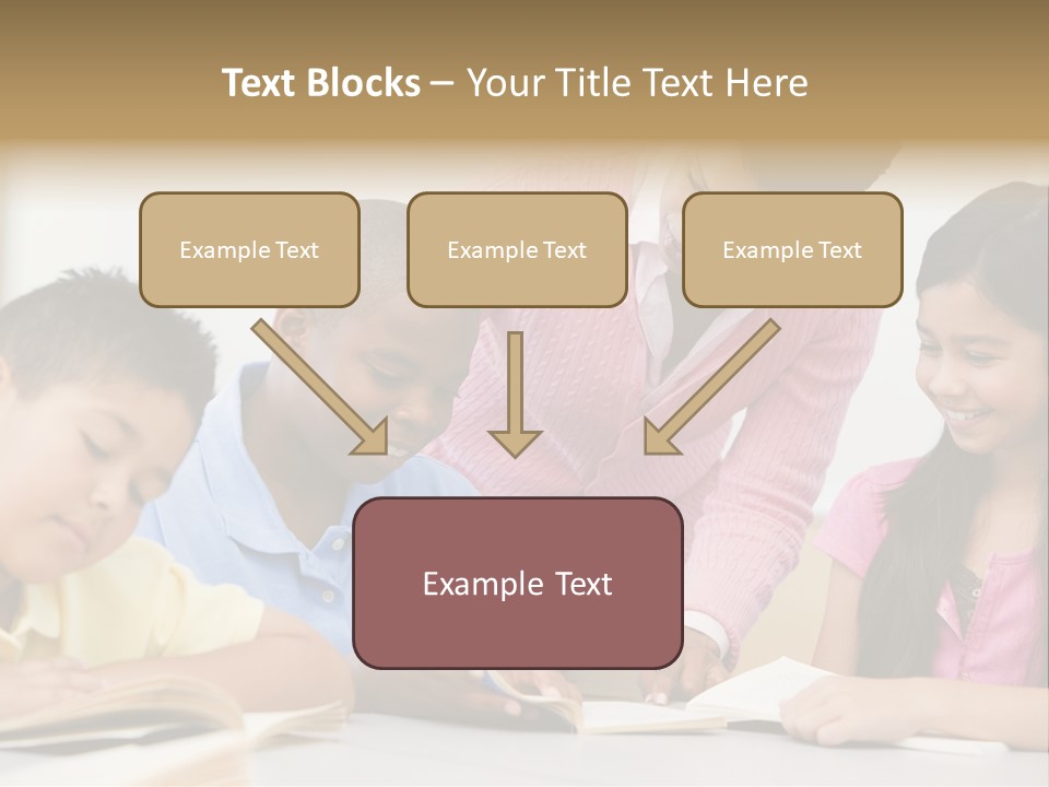 A Group Of Children Sitting At A Table With A Teacher PowerPoint Template
