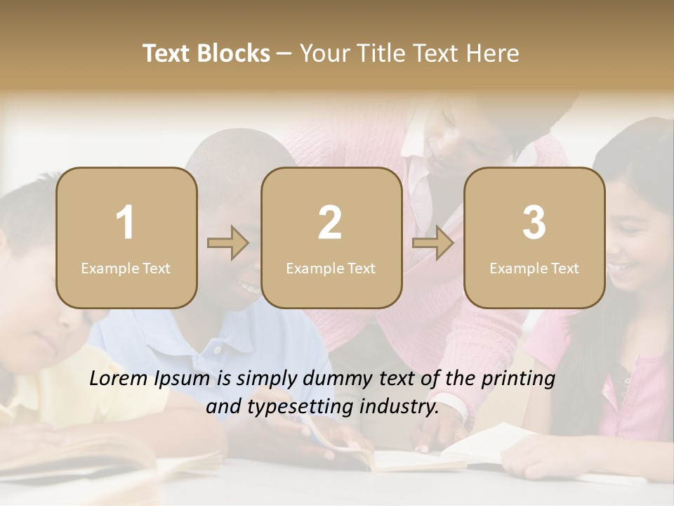 A Group Of Children Sitting At A Table With A Teacher PowerPoint Template