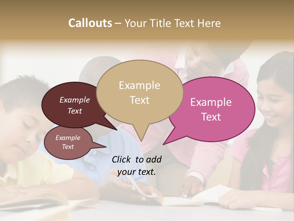 A Group Of Children Sitting At A Table With A Teacher PowerPoint Template