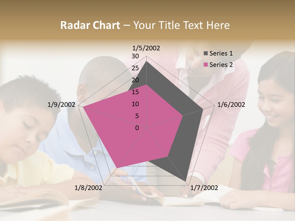 A Group Of Children Sitting At A Table With A Teacher PowerPoint Template