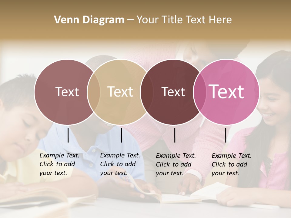 A Group Of Children Sitting At A Table With A Teacher PowerPoint Template