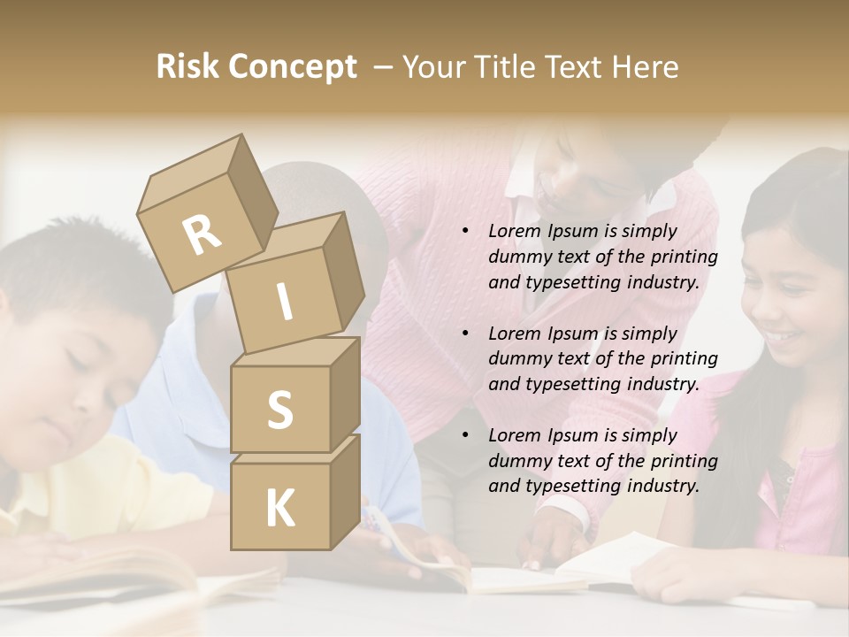 A Group Of Children Sitting At A Table With A Teacher PowerPoint Template